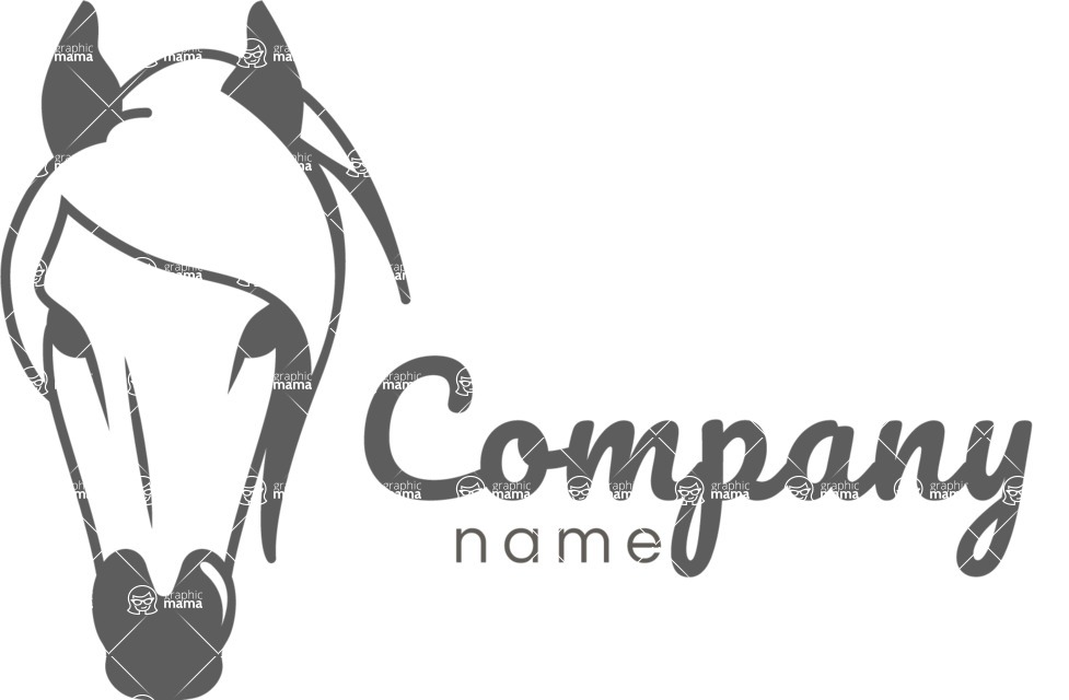 Business Logo Templates - vector graphics in a pack from GraphicMama - Creative Horse Logo Design - Black and White